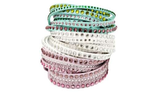 Wrap Bracelets with Swarovski Elements in Vegan Leather